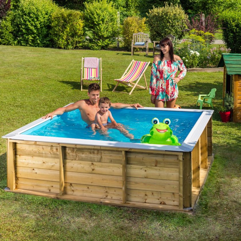 PISCINE BOIS PISTOCHE 2X2 BLEU FRANCE