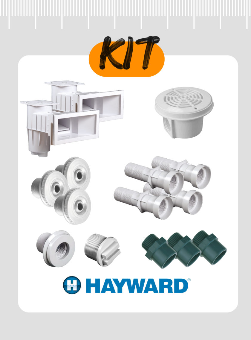 Kit de pièces à sceller Hayward pour piscine béton de 8,00×4,00m à 9,00×4,00m