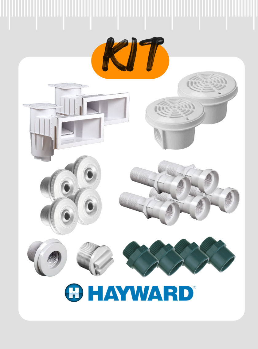 Kit de pièces à sceller Hayward pour piscine béton de 10,00×4,00m à 12,00×4,00m