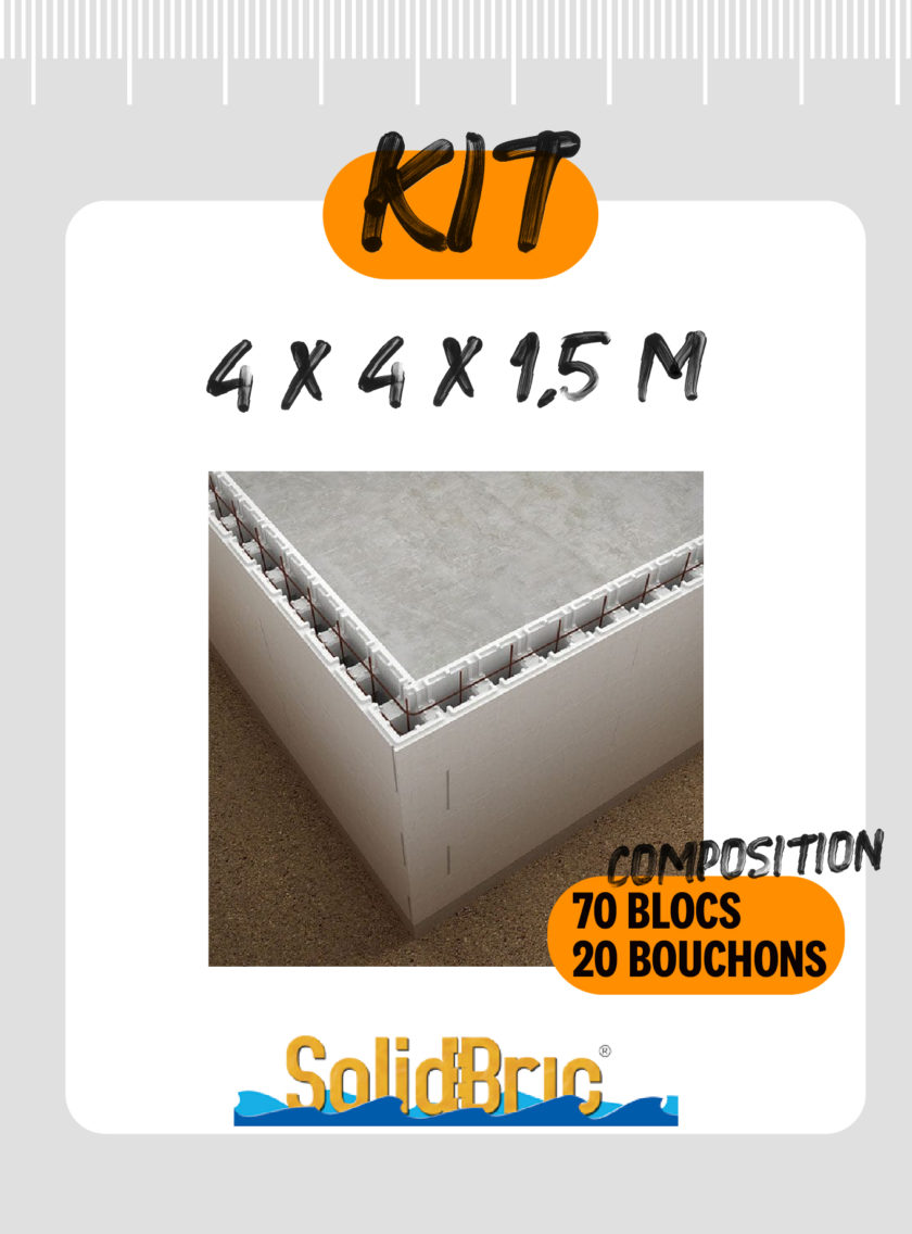 Kit de blocs polystyrène – Piscine 4,00 x 4,00m